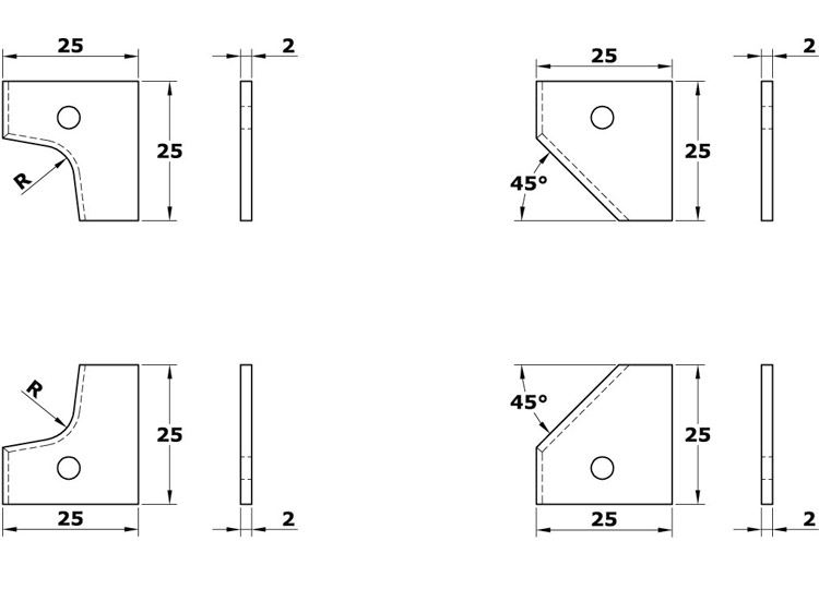 Planing cutterheads with adjustable radius inserts