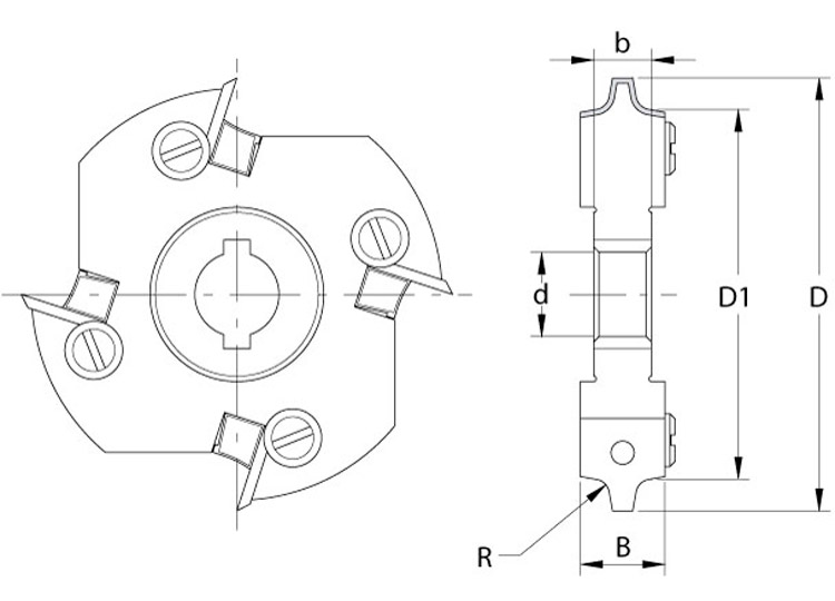 Cutterheads for edgebanding machines