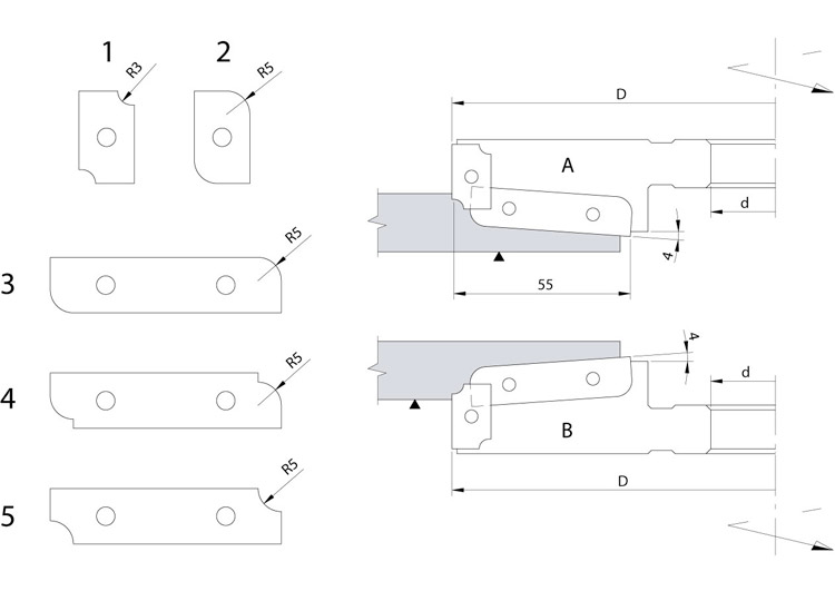 Multiprofile panel raising cutterheads