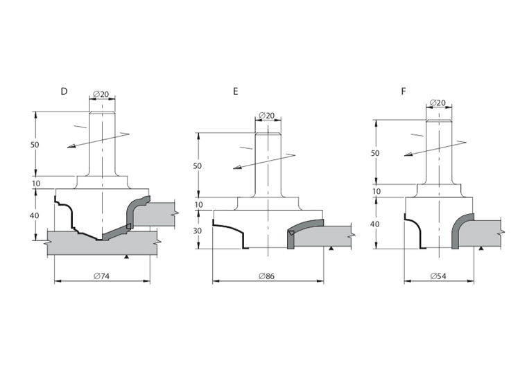 Frese pantografo in diamante sagomate su disegno 3mm