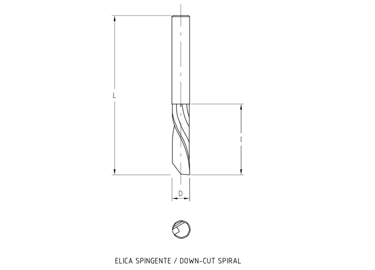 Solid hw spiral router cutters z=1 (finish cut)