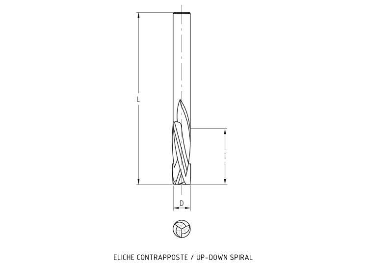 Frese elicoidali hw integrale z=3+3 a doppia elica