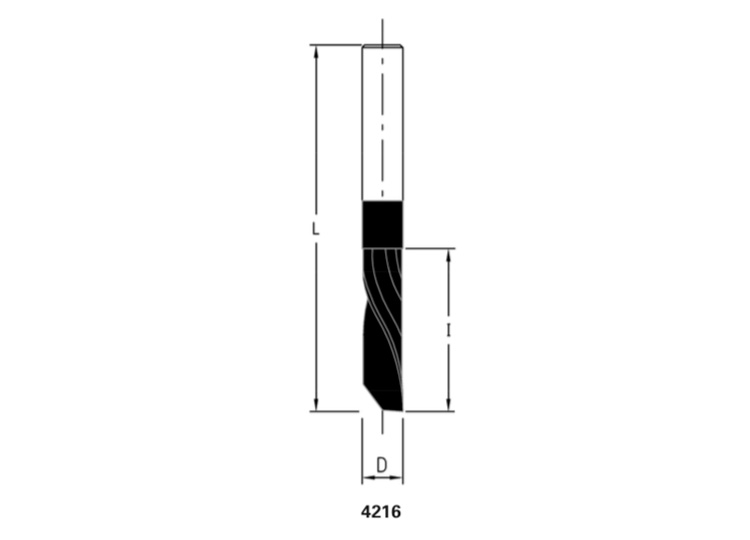 Solid hw spiral router cutters z=1 (finishing) bupdia coated 